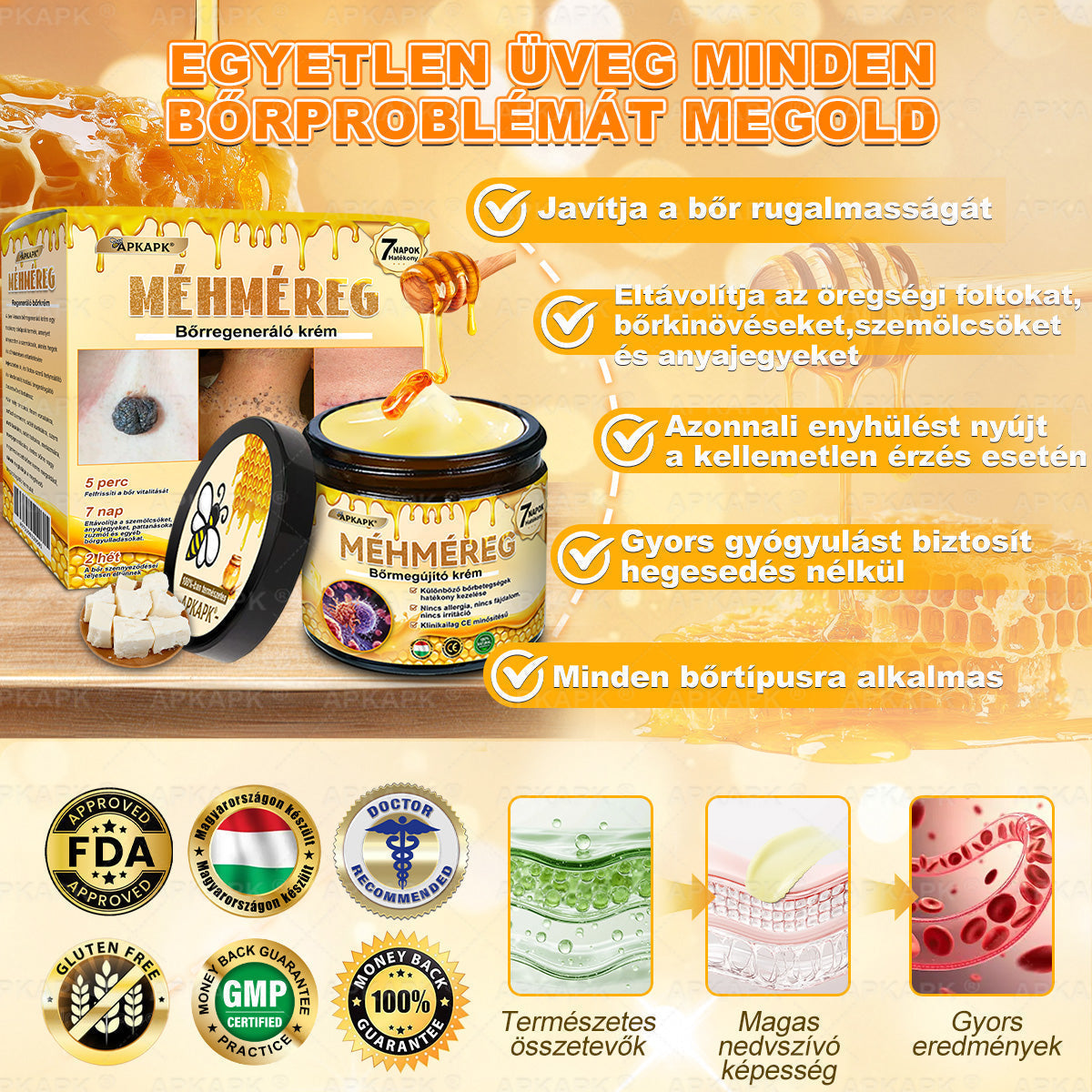 🌿💖 𝖠𝖯𝖪𝖠𝖯𝖪® Cremă regeneratoare pentru piele cu venin de albine (Certificare CE)  ✅
