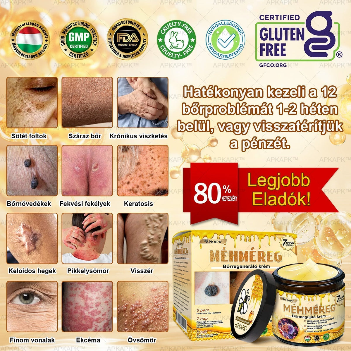 🌿💖 𝖠𝖯𝖪𝖠𝖯𝖪® Cremă regeneratoare pentru piele cu venin de albine (Certificare CE)  ✅
